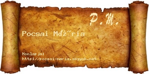 Pocsai Mária névjegykártya